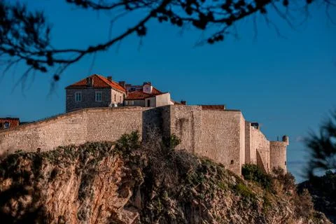 Medieval fort with round tower Stock Photos