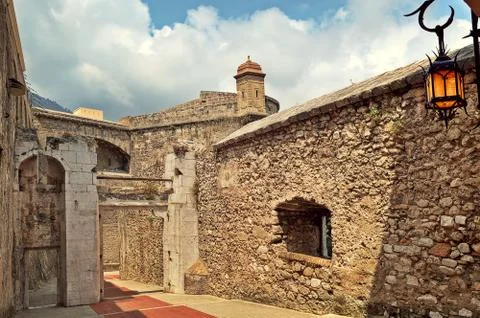 Medieval fortification in monaco. Stock Photos