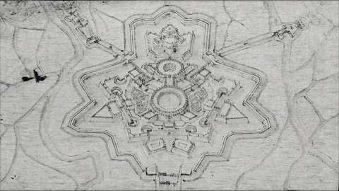 Medieval Fortification XVI study War Architecture History Video stock 119858700