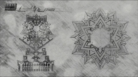 Medieval Fortification XVI study War Architecture History Video stock 119867209