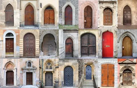 Medieval front doors Stock Photos