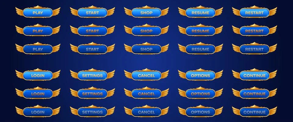Medieval game button animation sprite with crown Illustrazione stock