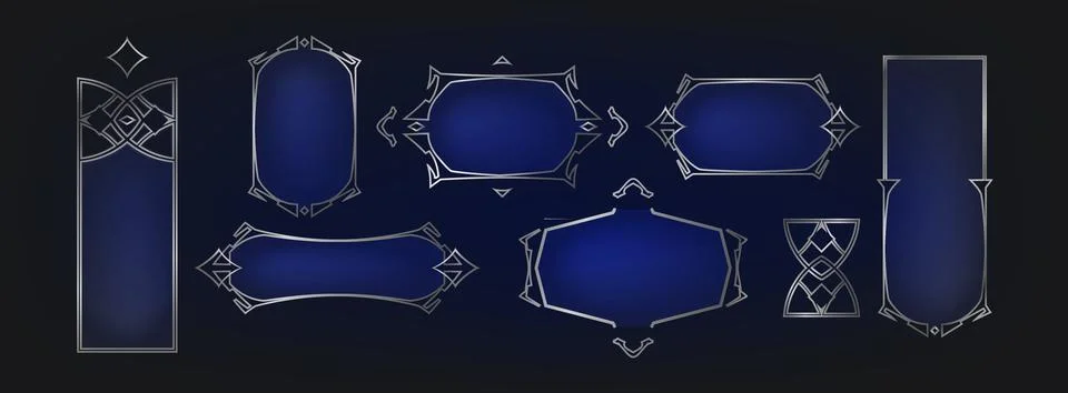Medieval game frame with fantasy border Illustrazione stock