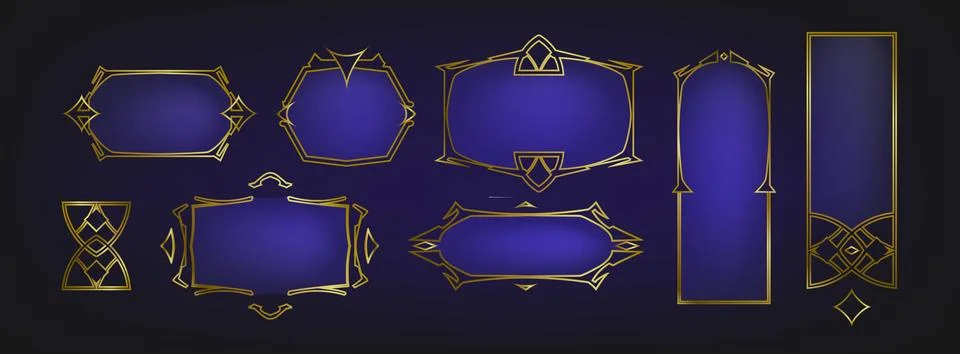 Medieval game ui frames set isolated on background イラスト素材