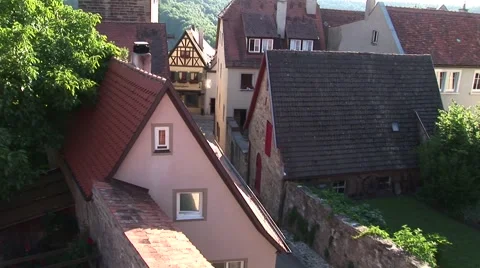 Medieval German Rooftops (with zoom) Stockbeeldmateriaal 1023820