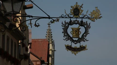 Medieval German Sign Stock Footage 1065833
