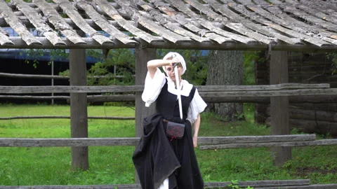 Medieval girls Stock Footage 137450446