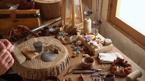 Medieval Master Craftsman in goldsmith w | Stock Video | Pond5