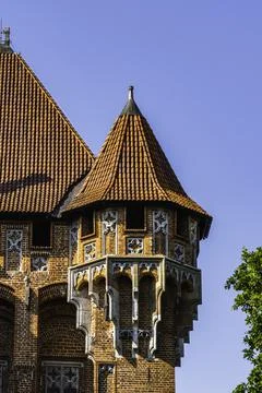 Medieval Gothic Castle Complex Architecture of Malbork Castle, Poland 스톡 사진
