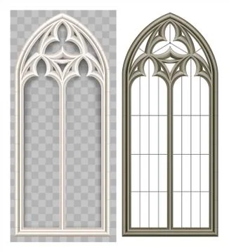 Medieval Gothic Lancet window Stock Illustration