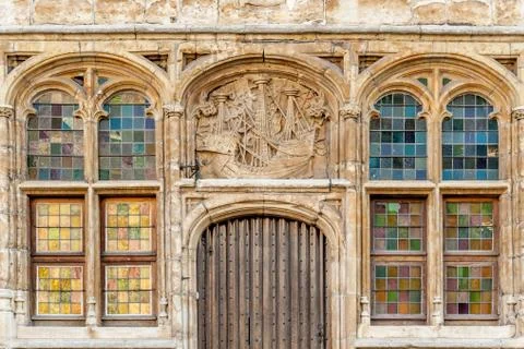 Medieval Gothic windows Stock Photos