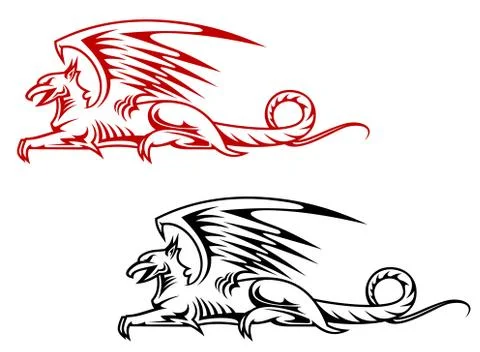 Medieval griffin monster Illustrazione stock
