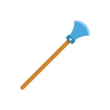 Medieval halberd axe weapon vector illustration icon Stock Illustration