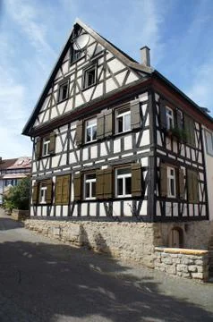 A medieval half-timbered house Stock Photos