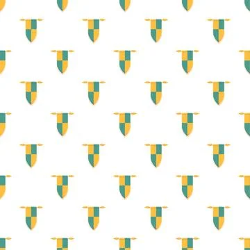 Medieval heraldic shield banner seamless repeating pattern Stock Illustration