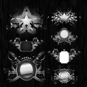 Medieval heraldic shields Stock-Illustration