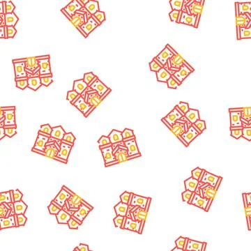 Medieval house vector seamless pattern Stock Illustration