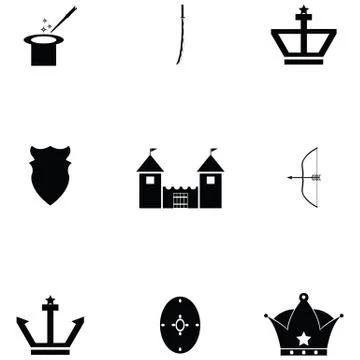 Medieval icon set Stock Illustration