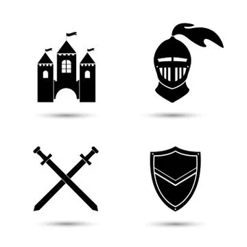 Medieval Icons Set Stock Illustration