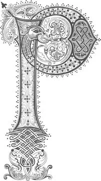 Medieval Initial P イラスト素材