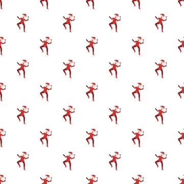 Medieval jester character dancing seamless pattern background Stock Illustration