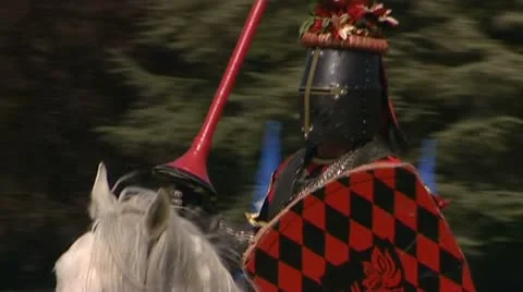 Medieval jousting tournament. Stock Footage 10579115