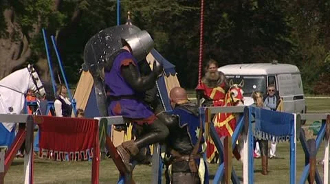 Medieval jousting tournament. Stock Footage 10579186
