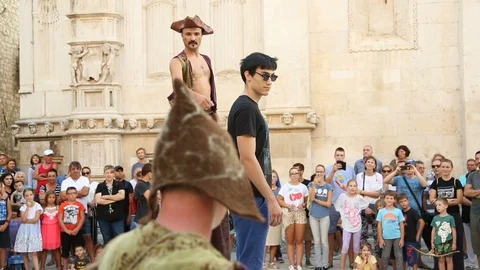 Medieval jugglers Stock Footage 95333928