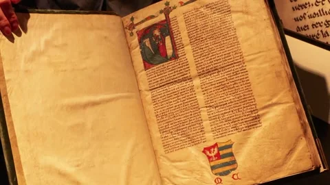 Medieval King Arthur manuscript sells for £2.246 million, Londres, GB - 08 Jul 2 Stock Footage 339004887