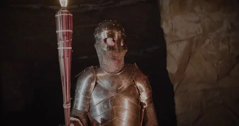 Medieval king Cave Exploration Video stock 247791064
