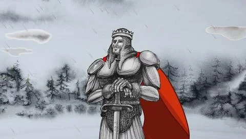 Medieval king illustration Stock Illustration
