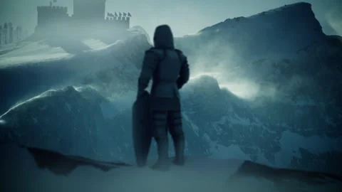 Medieval Knight Arrive to an Ancient Castle Stock Footage 278234597