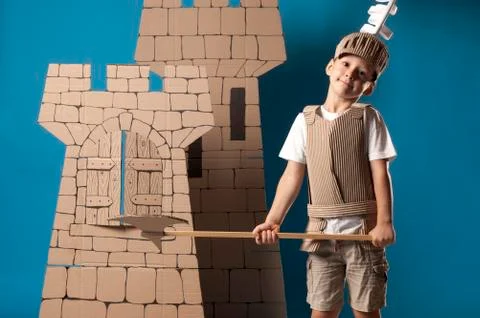 Medieval knight child Stock Photos