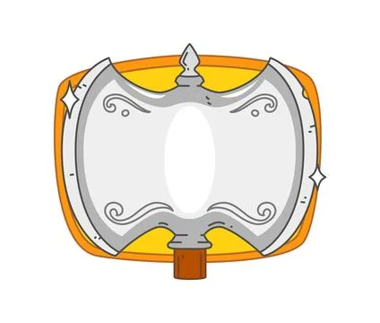 Medieval knight chivalry memo note frame with axe 스톡 일러스트