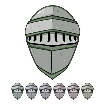 Medieval knight helmet cartoon vector graphic Stock Illustration