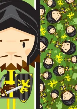 Medieval Knight with Pattern Stockillustratie