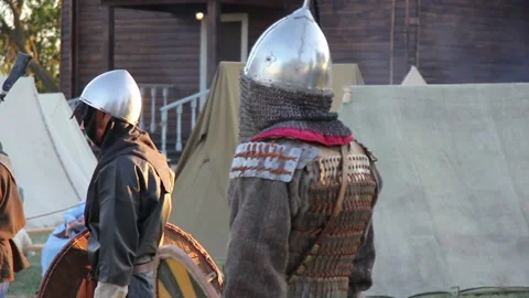 Medieval knights 3 Stock Footage 121394376