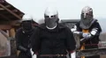 Medieval knights and their rivals waiting and preparing for the fierce battle HD Footage