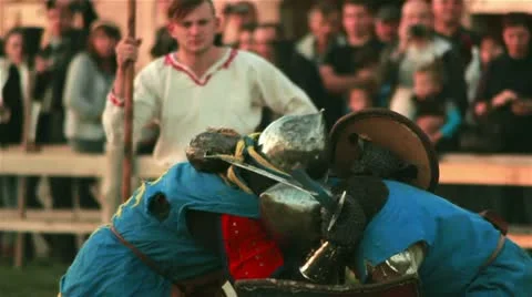 Medieval Knights Fight 03 Stock Footage 21893472