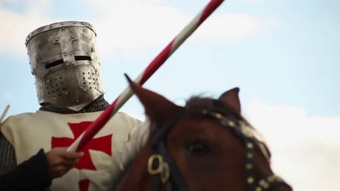 Medieval knights on horseback. Stock Footage