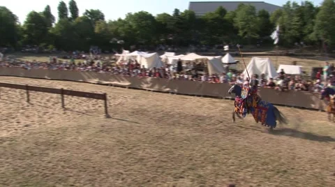 Medieval knights joust 3 - Historical movie Stock Footage