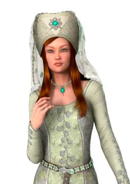 Medieval Lady Stock Illustration