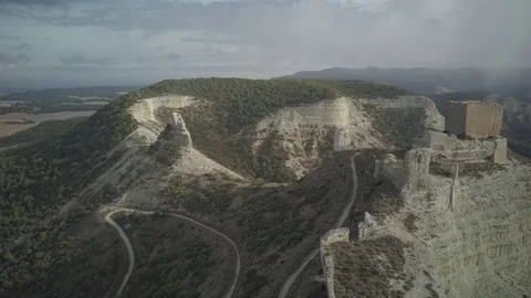 Medieval Landscape Drone Shot Vídeo Stock 84148183