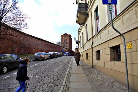 Medieval leaning tower Foto stock
