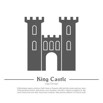 Medieval logo emblem template, black simple style Stock Illustration