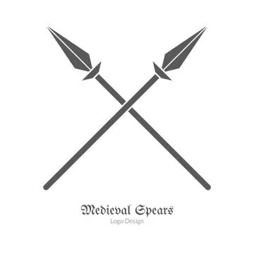 Medieval logo emblem template, black simple style Stock Illustration