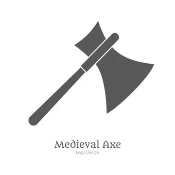 Medieval logo emblem template, black simple style Stock Illustration