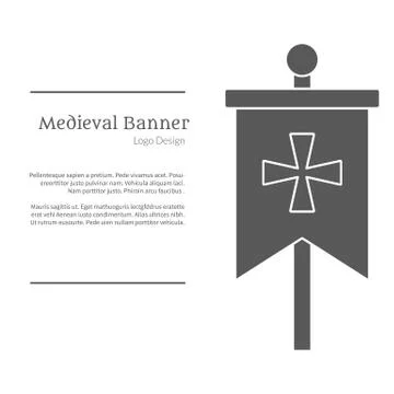 Medieval logo emblem template, black simple style Stock Illustration