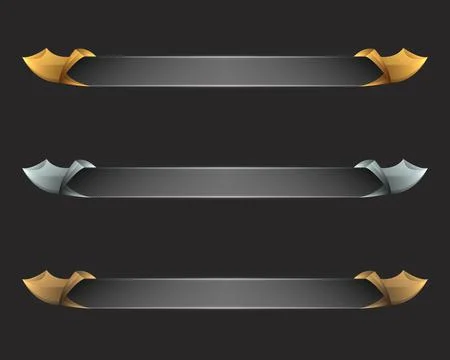 Medieval lower third game interface title buttons Stock Illustration