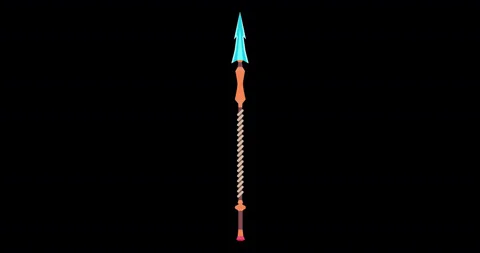 Medieval magic illustration game ancient fantasy spear vector dungeon native  Stock Footage 141468054